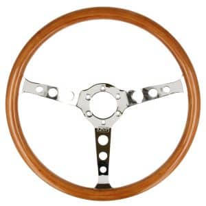 Kierownica drewniana QSP QS-W380S3 – płaska, 380 mm, 3-ramienna